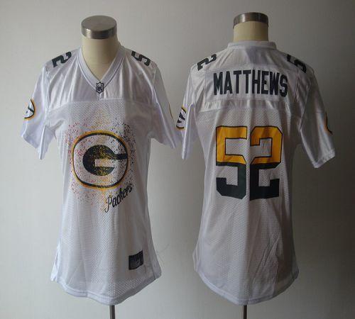 Packers #52 Clay Matthews White 2011 Women's Fem Fan Stitched NFL Jersey